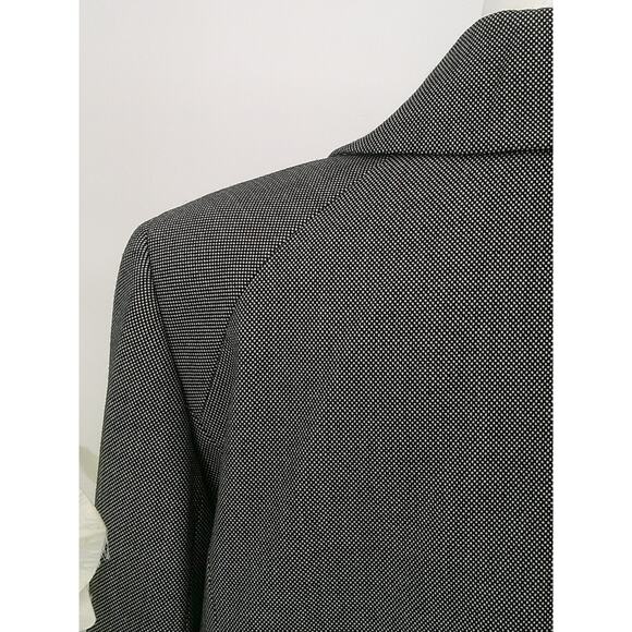 Tahari Womens Black Micro Dot Classic Button Up Collared Blazer Jacket Size 12 - Picture 5 of 10